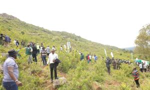 Government officials, community members, and stakeholders join hands in tree planting at Maragoli Hills, Vihiga County, marking a powerful community-led restoration effort during International Day of Forests 2026. #JazaMitiJengaMaisha